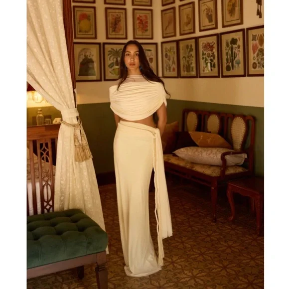 Deme By Gabriella Revolve Alyssa 3 Piece Co-Ord Set in Off White size medium - Picture 3 of 16